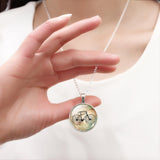 Bicycle & Map Glass Cabochon Necklace - Jo-products,  - cycling & fishing,